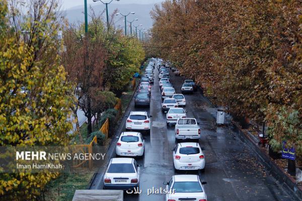 ترافیک سنگین در بعضی مقاطع محور چالوس و بزرگراه تهران- شمال